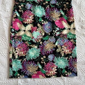 J. Crew Black Floral Pencil Skirt